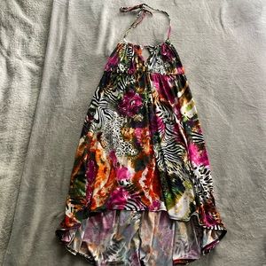 Tropical Jungle Print Hi-Low Dress